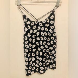 Size XS sexy black spaghetti strap floral tank top.  Monk and Lou Brand.